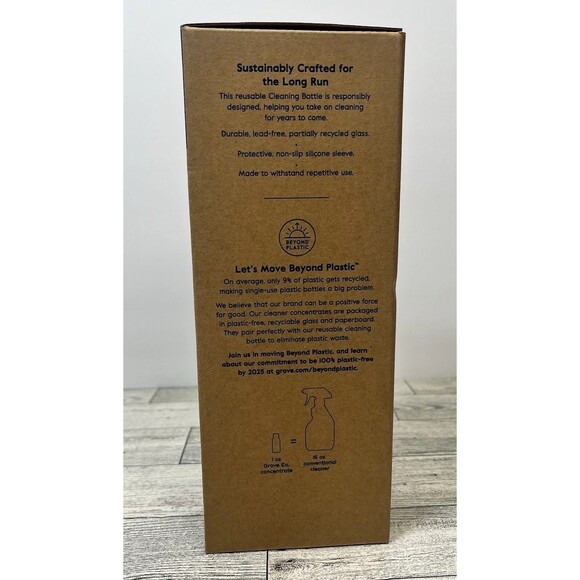 Grove Collaborative Polished Gray Reusable Glass Cleaning Bottle | 16 fl oz - Picture 4 of 8
